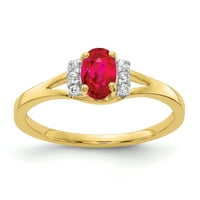 Inel de diamant și Rubin din aur galben Primal Gold Karat