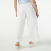 Pantaloni largi pentru femei cu asamblare gratuită