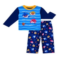 Baby Shark Baby & Toddler Băieți sau fete Unise Pijamale Microfleece Cu mânecă lungă, Set