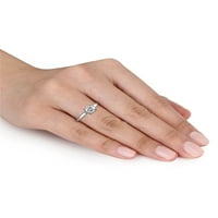 Carat T. W. diamant 14k aur alb Solitaire inel de logodna