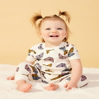 Little Star Organic Baby & Toddler Girls Îmbrăcăminte de dormit cu mânecă scurtă, Mărime luni-5T