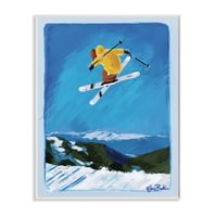 Stupell Industries sportiv de iarnă salt cu schiurile design sportiv de zăpadă de Sarah Baker