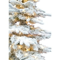 Fraser Hill Farm lumini LED albe calde Pre-aprinse PIN de Munte zăpadă s-au adunat brad Artificial de Crăciun, 12'