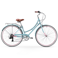 Bicicletă hibridă pentru femei Firmstrong Mila,, cu 7 trepte, Albastru bebeluș