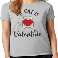 Graphic America Ziua Îndrăgostiților pisica mea este Valentine meu amuzant femei grafic T-Shirt