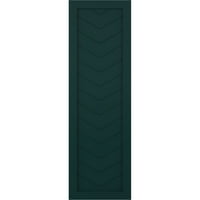 Ekena Millwork 18 W 79 h true Fit PVC cu un singur panou Chevron stil Modern obloane cu montare fixă, Verde termic
