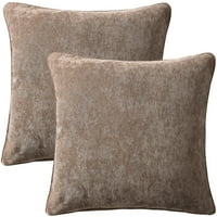 Huse de pernă pentru aruncare cu Accent Huse Decorative din velur, Kaki, 20 x20