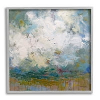 Stupell Industries nori periați pictură abstractă pictură Gri încadrată artă imprimată artă de perete, Design de Claire Cormany