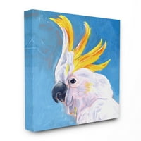 Stupell Industries papagal Mohawk Albastru Galben animal pasăre pictura panza arta de perete de Jennifer Paxton Parker