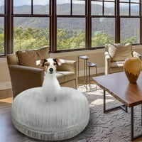 Bessie și Barnie semnătură White Dove Luxury Extra Plush Fau Fur Bagel Pet Dog Bed
