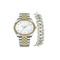 Time & Tru A0046s-40-E rotund feminin adult ceas și brățară Set