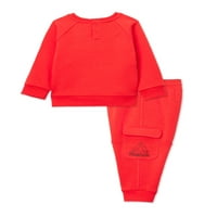 Reebok Baby Boy Crew Gât Pulover & Pantaloni Jogger, Tinuta, Dimensiuni 0 3 Luni