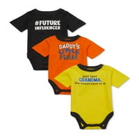 Garanimals Baby Boy maneca scurta Bodysuit Grafic Multi-Pack, 3pc
