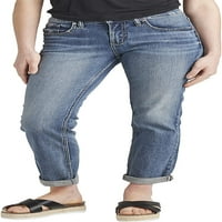 Silver Jeans Co. Blugi pentru femei Boyfriend Mid Rise Slim Leg, dimensiuni talie 24-34