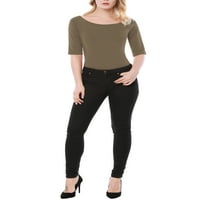 Chilipiruri unice femei Slim Fit pulover Scoop gât Stretchable T-Shirt