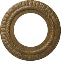 Ekena Millwork 5 8OD 3 4 ID 1 2 p medalion de tavan Claremont, bronz frecat Pictat manual