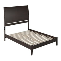 Portland Queen cadru de pat cu platformă din lemn cu profil redus cu tăblie de sanie, Espresso