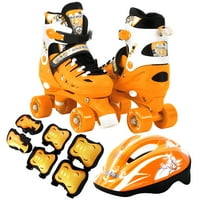 Copii Quad Patine Combo Set de protecție Gear casca durabil în condiții de siguranță în aer liber Roller orange Dimensiune mici