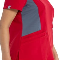 Scrubstar femei active Stretch Contrast Mesh V-Neck Scrub top WD841