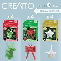 Creatto Holiday Classics-Ren elegant , stea strălucitoare și arc festiv în afișaj