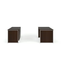 Set de mobilier de birou din seria Fulcrum, 60 birou de masă, 60 Credenza, dulap lateral, panouri pentru picioare, în alb