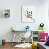 Stupell Indtries Big Eye Owl cocoțat ramură de copac abstractă minimă, 40, Design de Ann Marie Coolick
