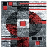 United Weavers Drachma Attica Modern Abstract Runner Covor, Roșu, 2'7 7'4