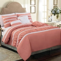 Elegant Comfort 12-Piece Bed-in-a-Bag, Isabella plisată Ruched ciufulit fular Set, 6-Piece cearșaf set Featuring Smart buzunare,