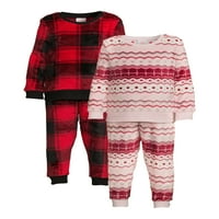 Wonder Nation Toddler Plus topuri și Joggers pijama Set cu șosete, 6 piese, dimensiuni 12M-5T