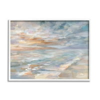 Stupell Industries impresionist orizont cer peisaj pictură albă încadrată artă imprimată artă de perete, Design de Danhui Nai