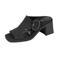 Judith femei Larg lățime elegant confort sandale cu toc cu cataramă negru 5.5