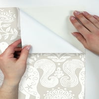 Nuwallpaper Unicorn Timbru Taupe Peel & Stick Tapet