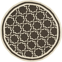 Covor Geometric Din Lână Marocană Dhurrie Myles, Fildeș De Ciocolată, Rotund 8' 8'
