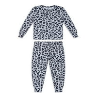Petit Lem Toddler Fata Fleece Două Piese Pijama Set