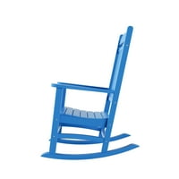 Set Din 2 piese scaun balansoar clasic din verandă din Plastic cu masă laterală rotundă inclusă, Albastru Pacific