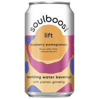 Soulboost Lift, rodie de afine, fl oz, băutură cu apă spumantă cu Pana Ginseng pentru a ajuta la susținerea rezistenței mentale,
