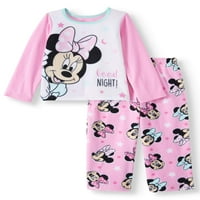 Minnie Mouse Baby Toddler Fata Maneca Lunga Microfleece Pijamale, Set