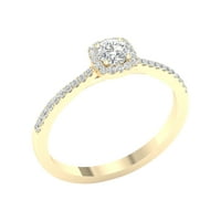 Imperial Ct TDW rotund diamant Halo inel de logodna din Aur Galben 10K