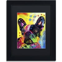 Marcă comercială Fine Art French Bulldog 2 Canvas Art de Dean Russo, negru mat, cadru negru
