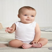 Gerber Baby Boy, Baby Girl, & Unise Fără Mâneci Alb Onesies Bodysuits