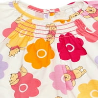Disney Winnie the Pooh Baby Girls salopete și bentiță, 2-Pack, dimensiuni 0-luni