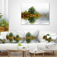 Designart pin copac cu reflecție - peisaj fotografie arunca perna-18x18