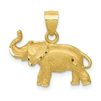 Primal aur Karat aur galben diamant-Cut elefant pandantiv cu cablu coarda lanț