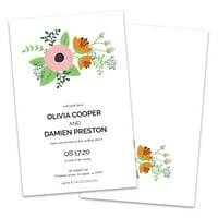 Invitație Personalizată De Duș De Nuntă Florală Modernă