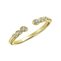 Keepsake Carat TW diamant deschis stivuire inel în aur galben 18K peste argint Sterling