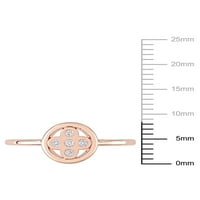 Inel de promisiune geometrică din aur roz cu accent diamant de 10kt