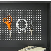 Birou pentru Computer Willmore cu cârlige și panou de organizare, finisaj negru