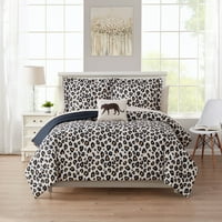Piloni pat cu imprimeu ghepard într-o geantă set de cuvertură cu cearșafuri, regină