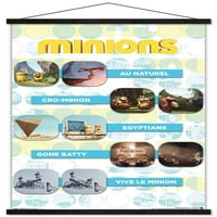 Iluminare Minions-Poster de perete grilă cu cadru Magnetic din lemn, 22.375 34