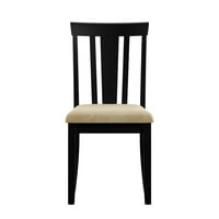 Weston Home LexingtonPanel spate scaun din lemn, Set de 2, Bej și negru
